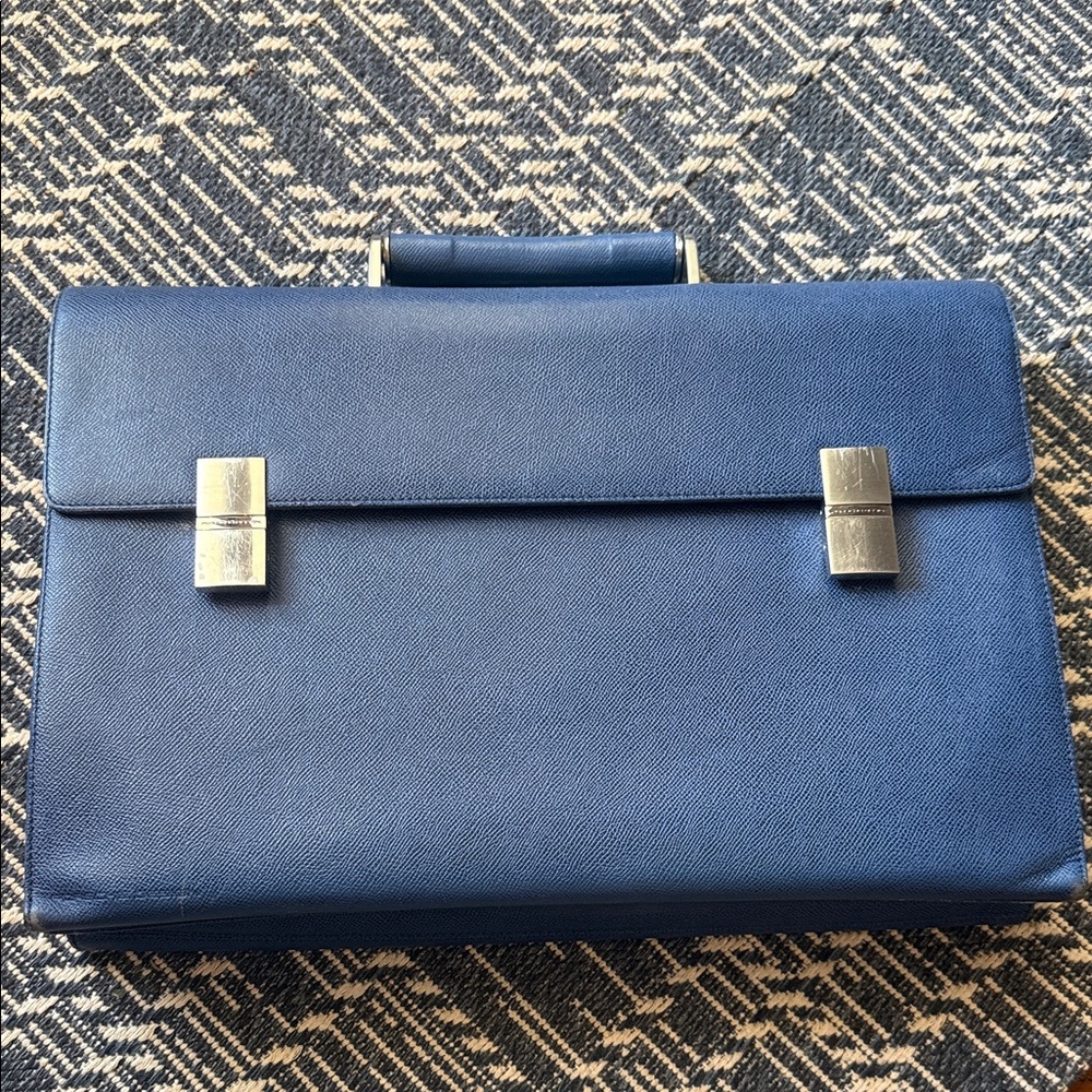 Porsche French Classic P’2000 Leather Briefcase Blue